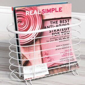 White Magazine Holder Storage Organizer Bin